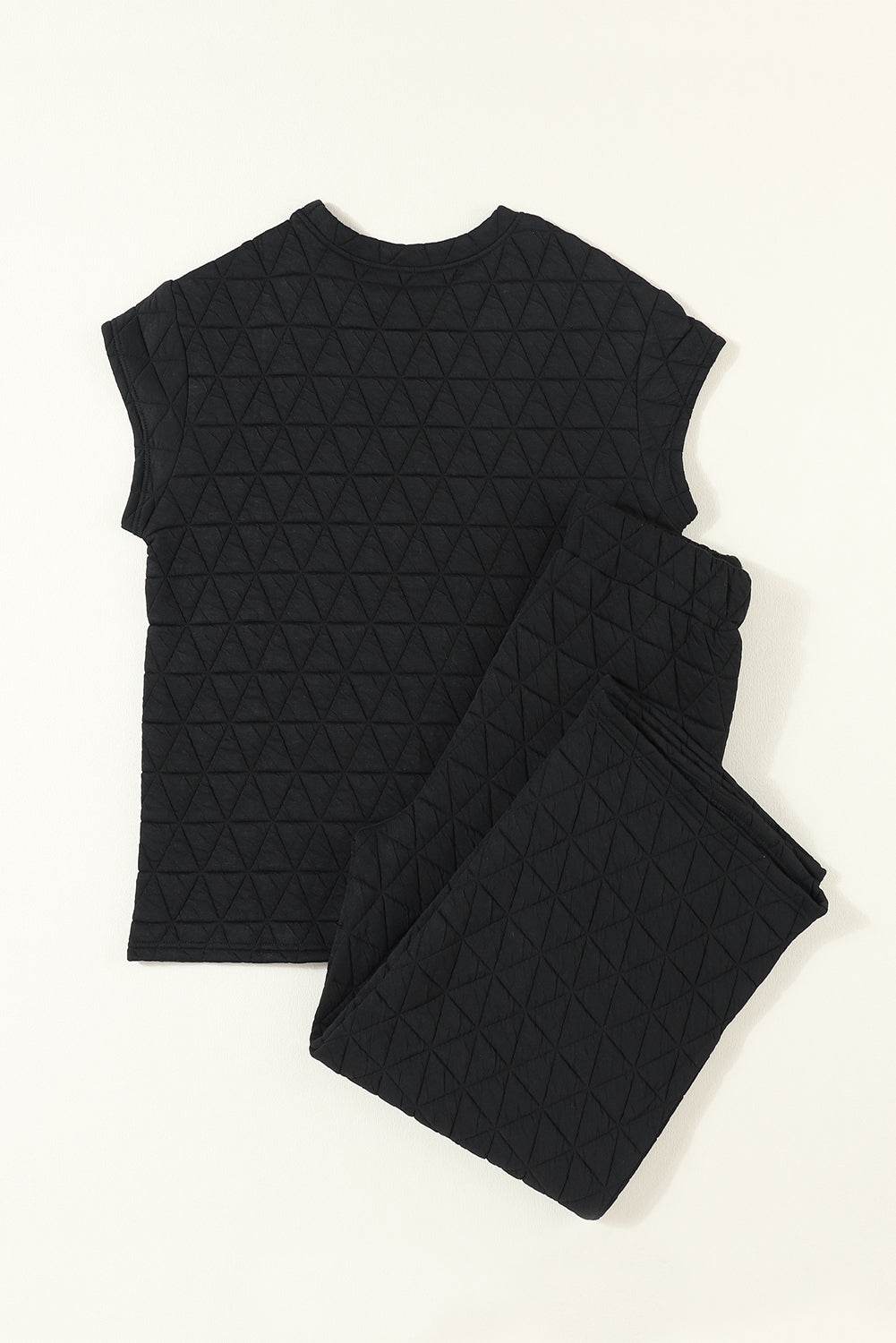 Short Sleeve Top and Pocketed Pants Lounge Set - DaTrendStore.Com