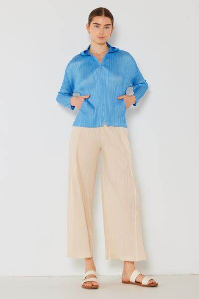 Marina West Swim Pleated Hood Jacket with 2 Way Zipper - DaTrendStore.Com