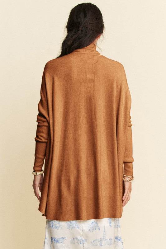 Davi & Dani High-Low Turtleneck Long Sleeve Knit Top - DaTrendStore.Com