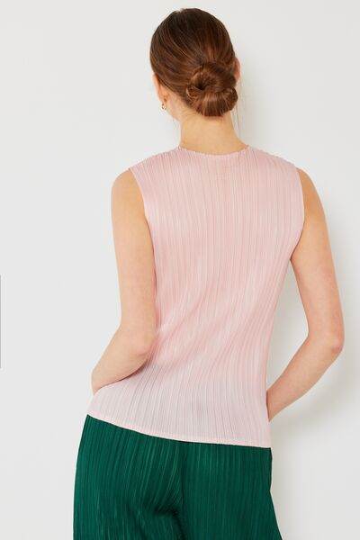 Marina West Swim Pleated Sleeveless Crewneck Tank - DaTrendStore.Com