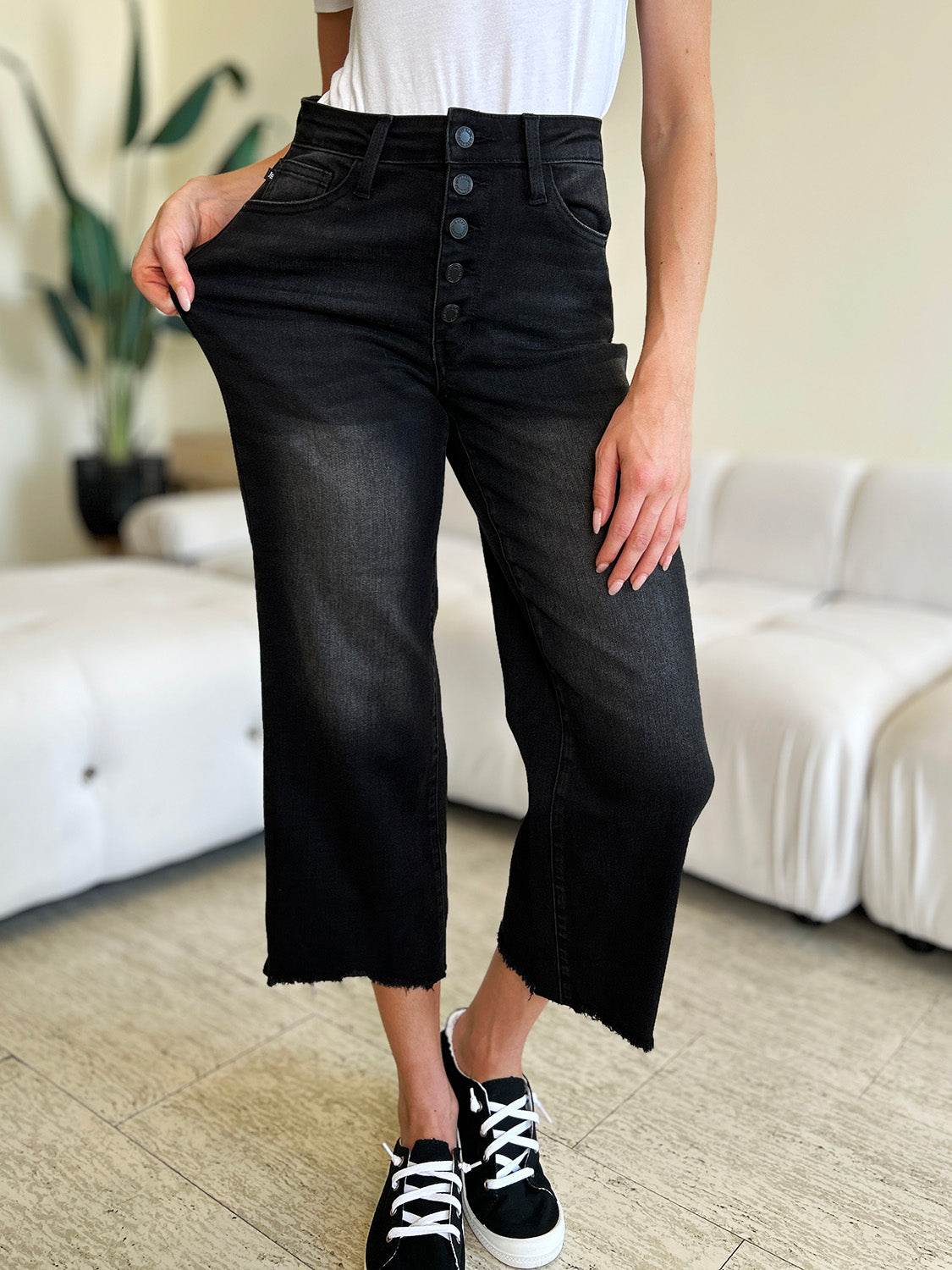 Judy Blue Full Size High Waist Button Fly Jeans - DaTrendStore.Com
