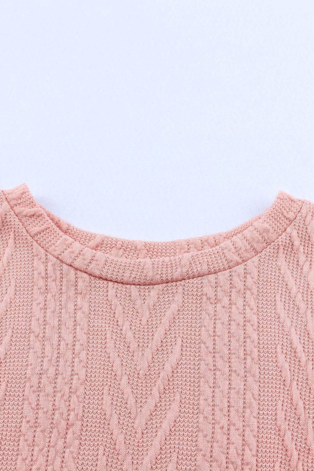 Sequin Leopard Round Neck Long Sleeve Sweater - DaTrendStore.Com
