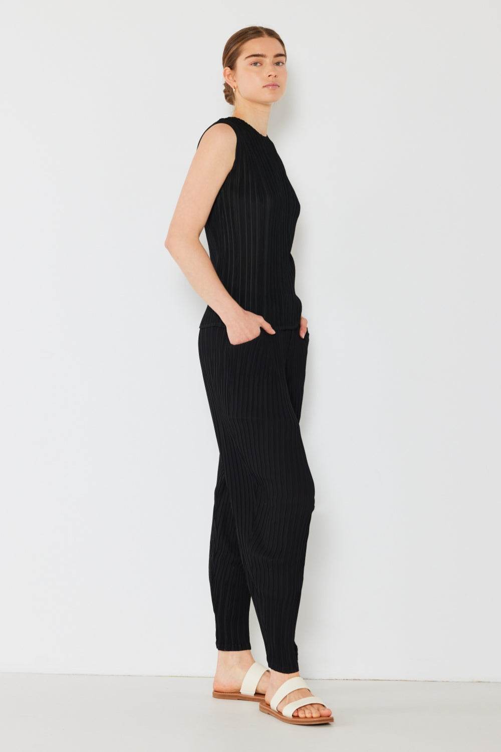 Marina West Swim Pleated Relaxed-Fit Slight Drop Crotch Jogger - DaTrendStore.Com