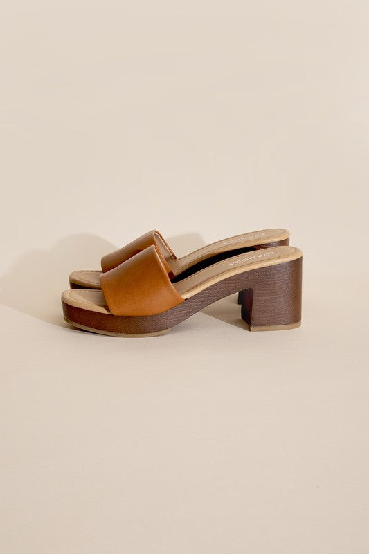 LAUREN-1 Slide Mule Heels