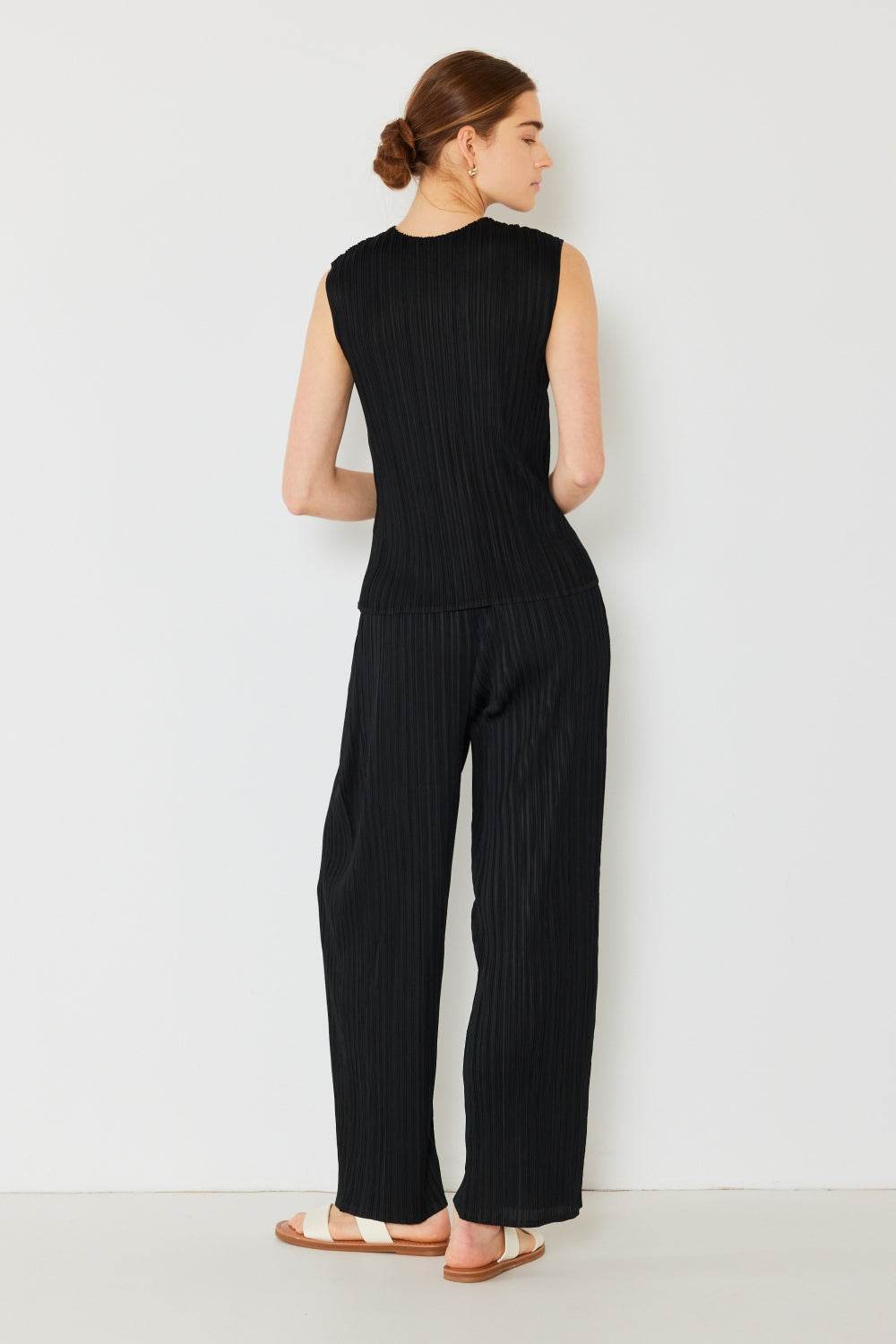 Marina West Swim Pleated Elastic-Waist Straight Pants - DaTrendStore.Com