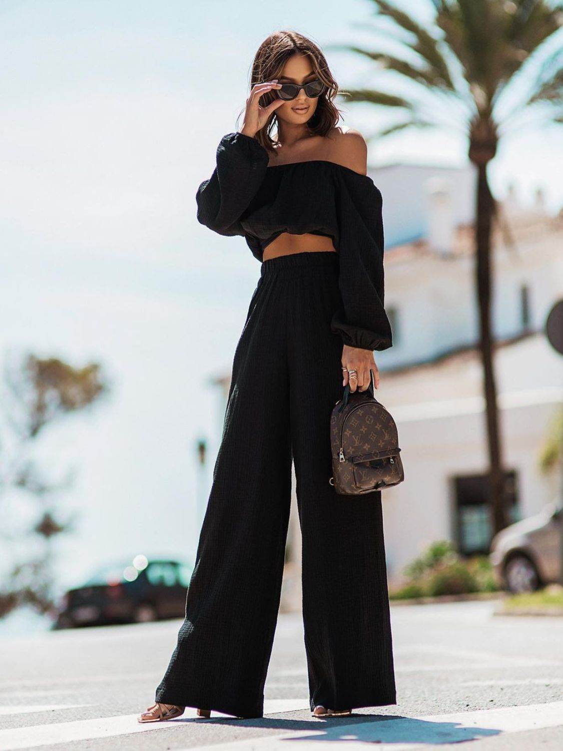 Off Shoulder Long Sleeve Top and Pants Set - DaTrendStore.Com