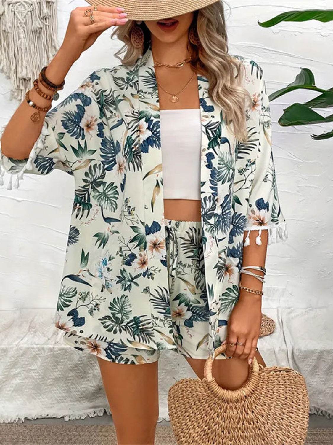 Printed Half Sleeve Top and Shorts Set - DaTrendStore.Com