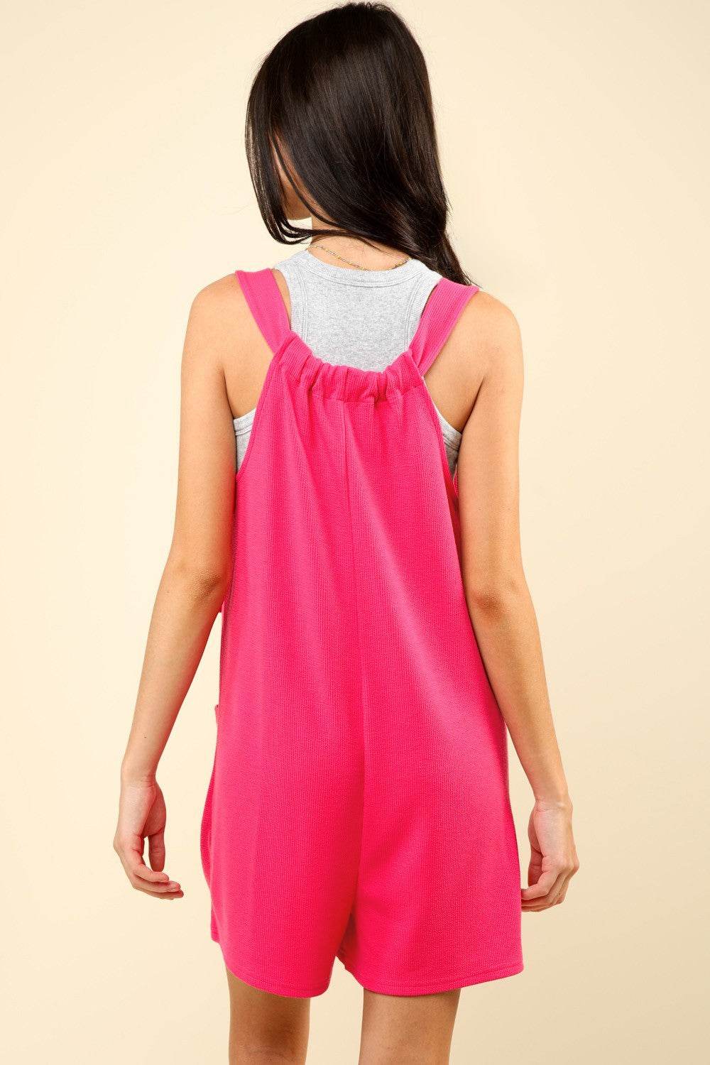 VERY J Tie Shoulder Front Pocket Romper - DaTrendStore.Com