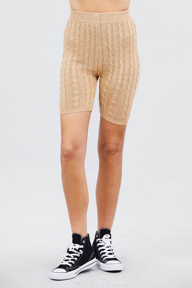 Twisted Effect Bermuda Length Sweater Shorts - DaTrendStore.Com