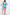 Solid Short Sleeve Scoop Neck Romper And Face Mask 2 Piece Set - Blue