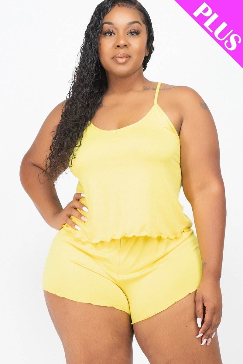 Plus Size Cami Top And Shorts Set - DaTrendStore.Com