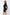 Animal Print Long Sleeve Mock Neck Mini Dress - Black