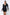 Soft Velvet Pleated Puff Sleeve Low V Neck Front And Back Mini Dress - Black