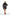 Black Satin Mock Neck Rouched Mini Dress