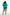 Teal Satin Mock Neck Rouched Mini Dress