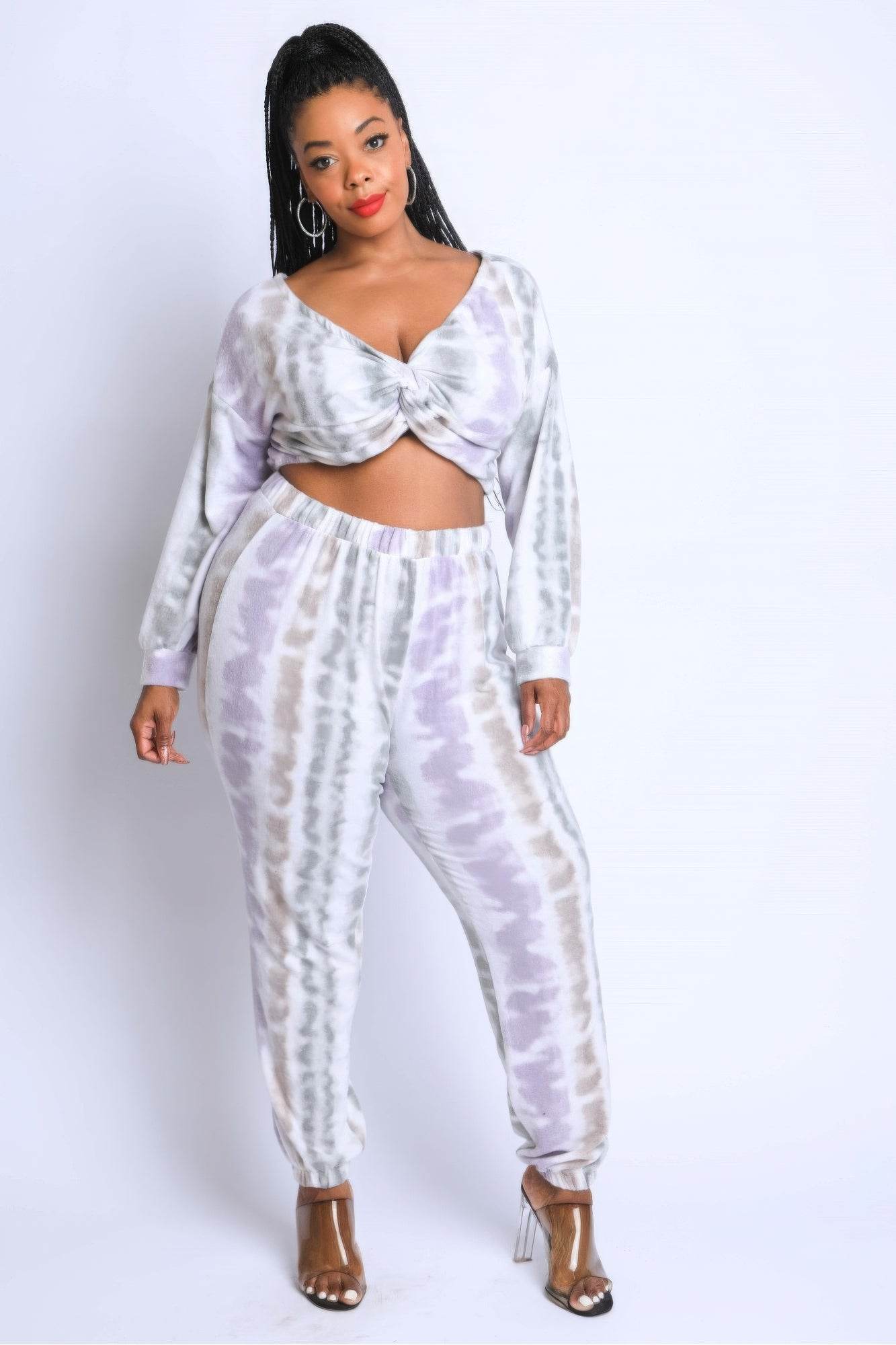 Tie Die Off Shoulder Set - DaTrendStore.Com
