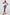 White Sleeveless Top With Detachable Rhinestone Cross Open Back With Bodycon Tie Dye Ruched Mini Dress - Blue/Pink Combo