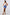 White Sleeveless Top With Detachable Rhinestone Cross Open Back With Bodycon Tie Dye Ruched Mini Dress - Blue/Pink Combo