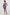 White Sleeveless Top With Detachable Rhinestone Cross Open Back With Bodycon Tie Dye Ruched Mini Dress - Blue/Pink Combo