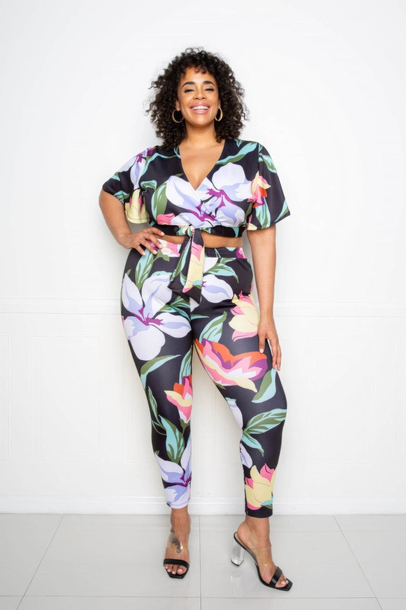 Flower Jogger & Top Set - DaTrendStore.Com