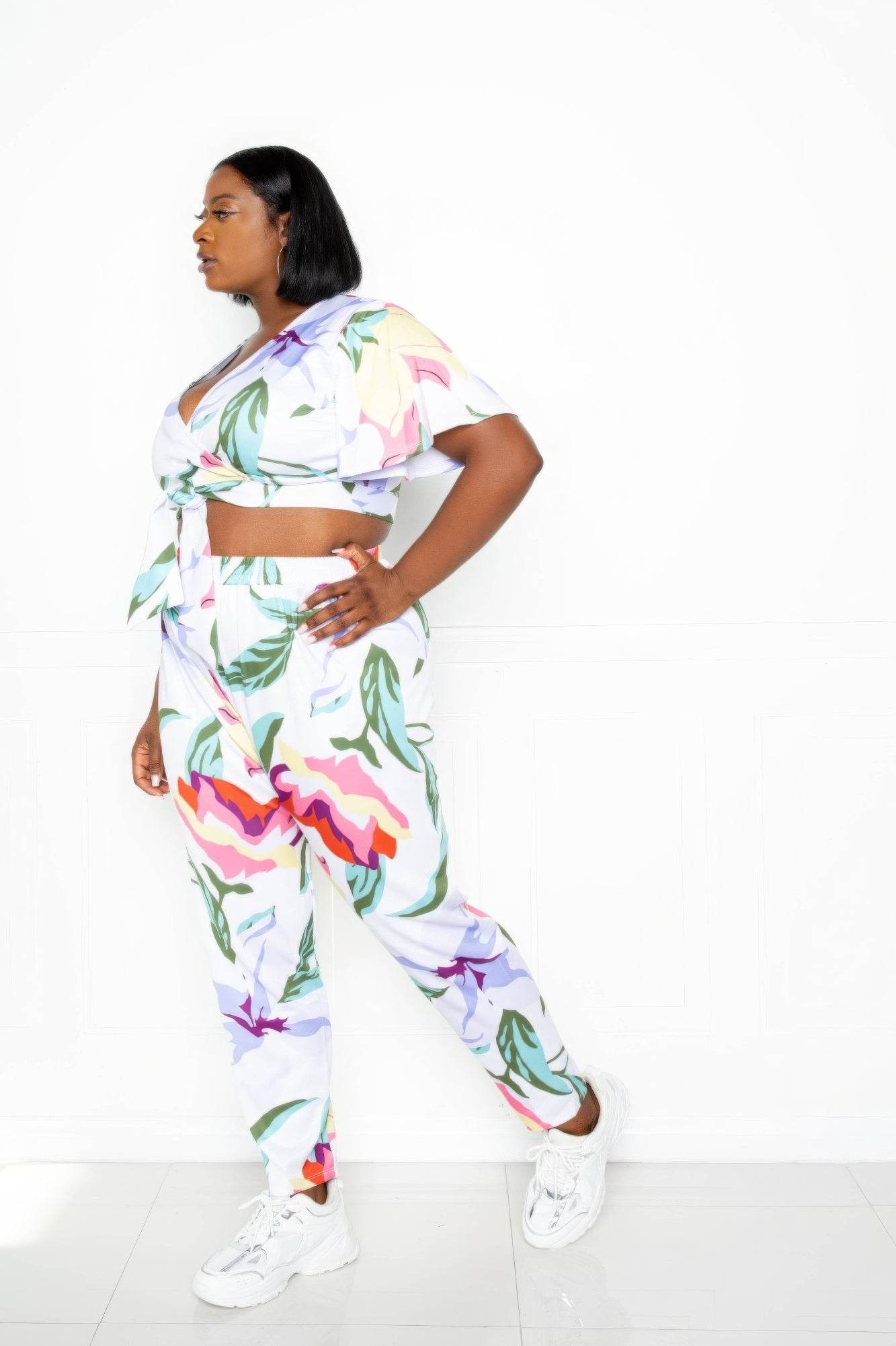 Flower Jogger & Top Set - DaTrendStore.Com
