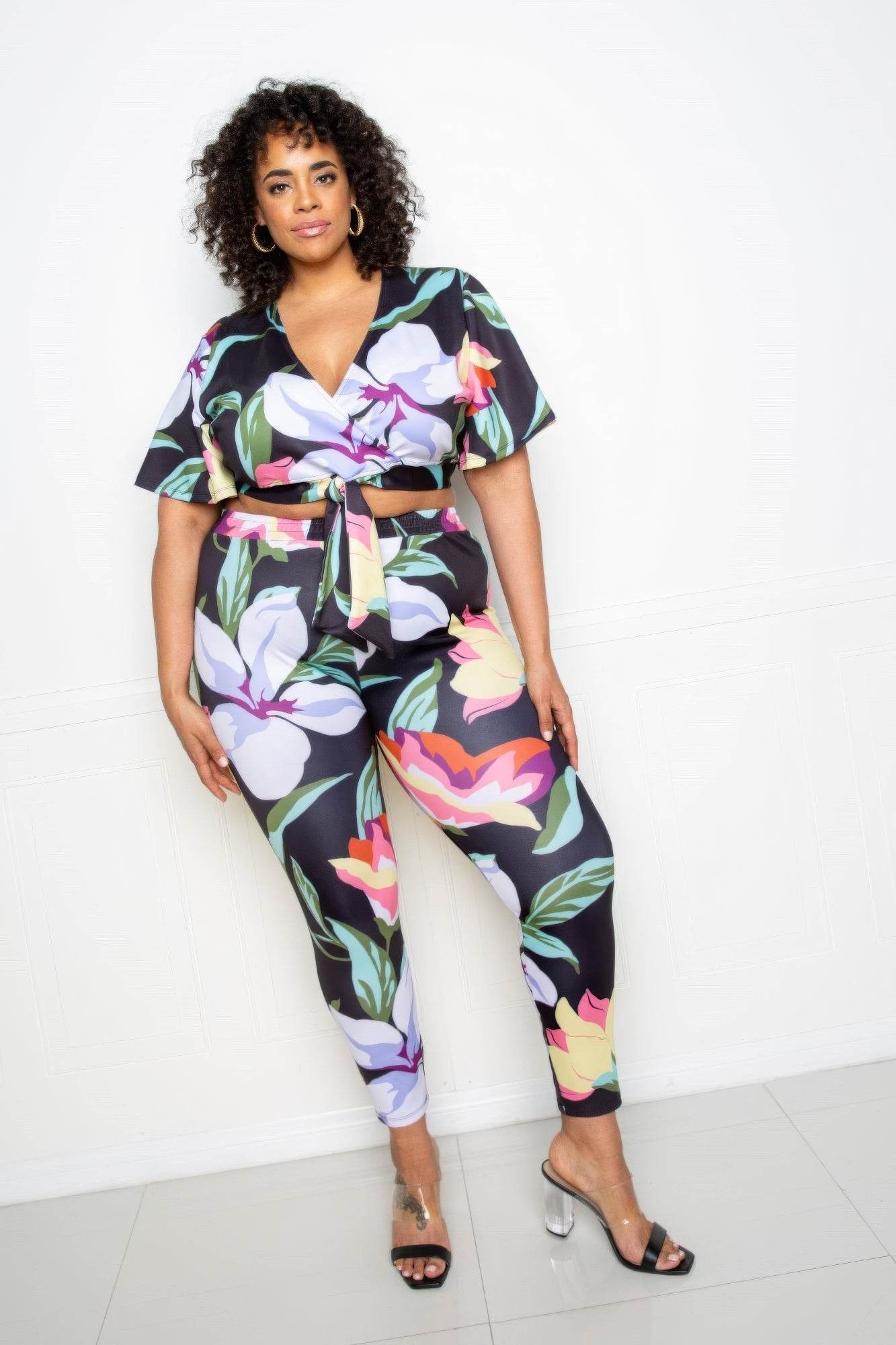 Flower Jogger & Top Set - DaTrendStore.Com