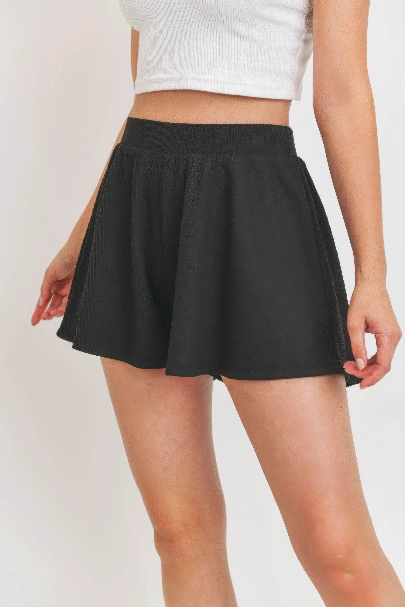 Flounce Shorts Micro Waffle - DaTrendStore.Com