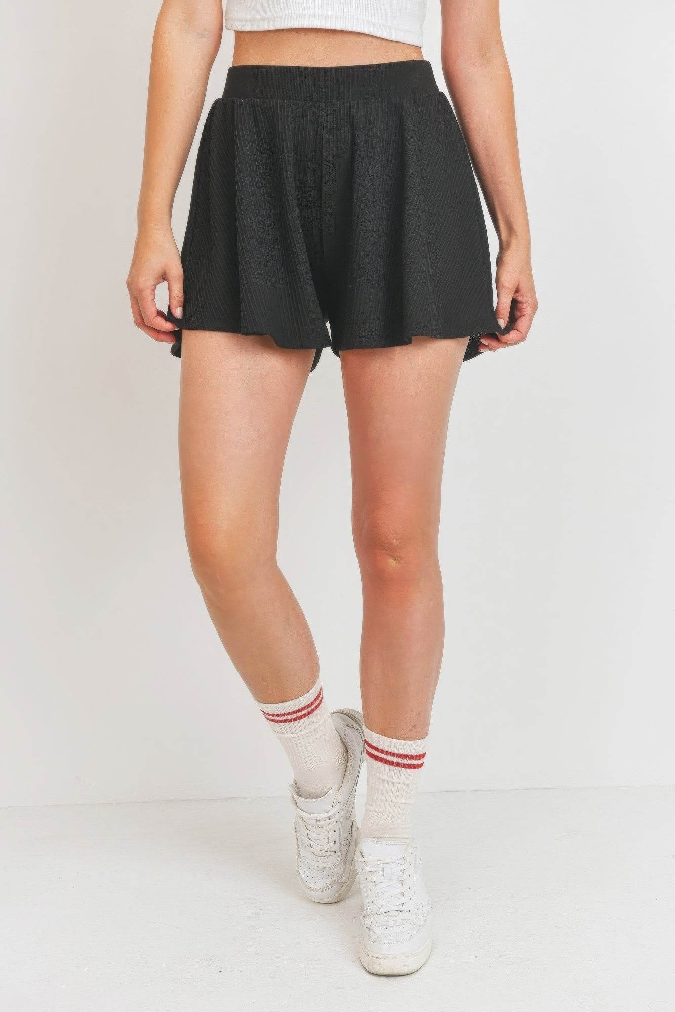 Flounce Shorts Micro Waffle - DaTrendStore.Com