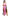 Pink/Black Plus Solid Cutout Halter Neck Waist Tie Maxi Dress