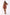 Tomato Red Printed Air Mesh Dress