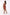Tomato Red Printed Air Mesh Dress