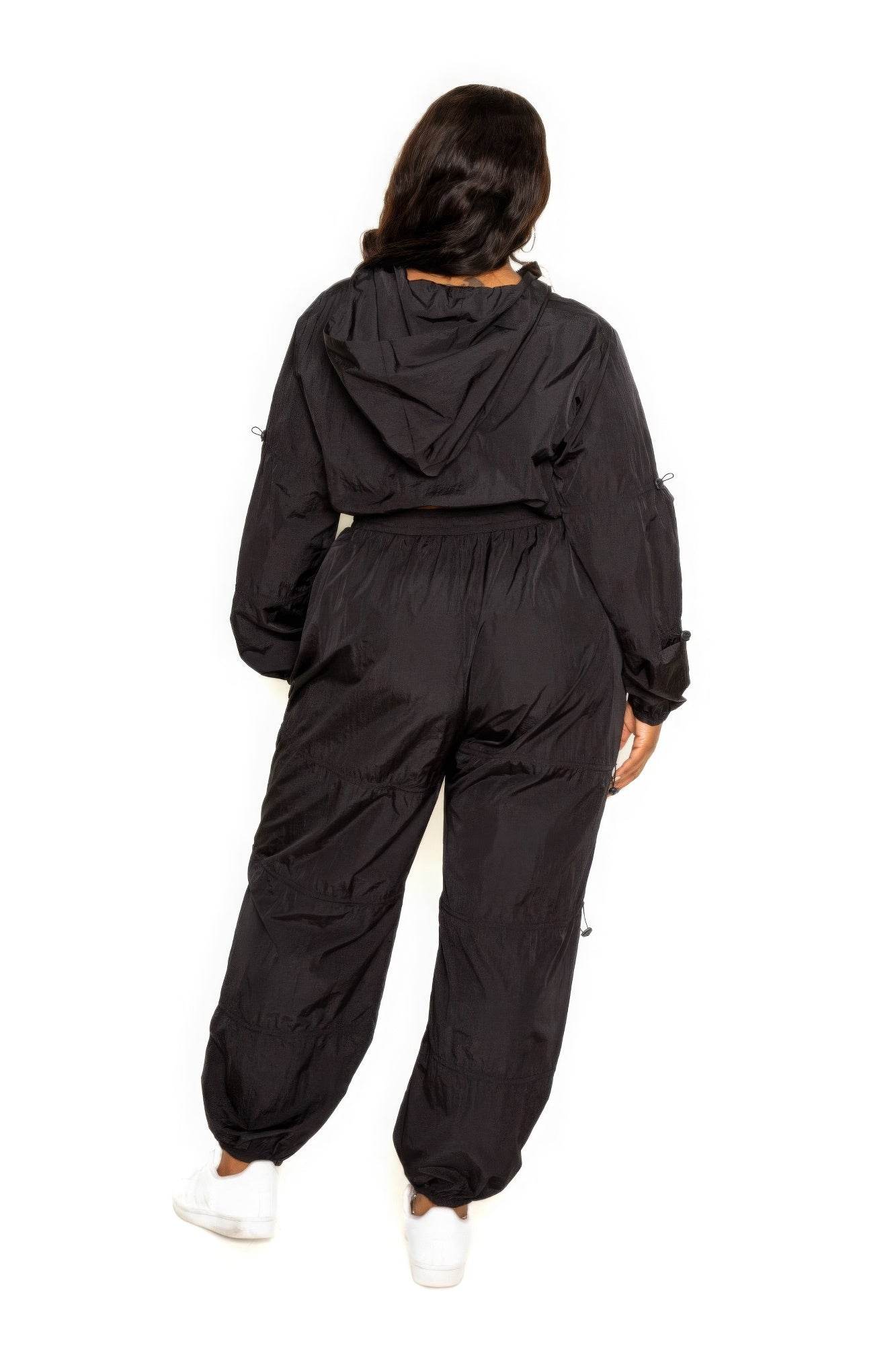 Active Zip Up Set With Cord Lock Detail - DaTrendStore.Com