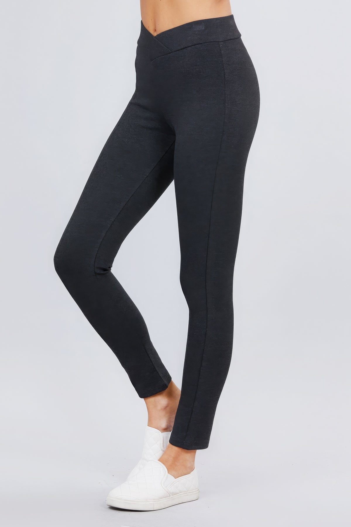 Charcoal Grey Mid-rise Ponte Pants