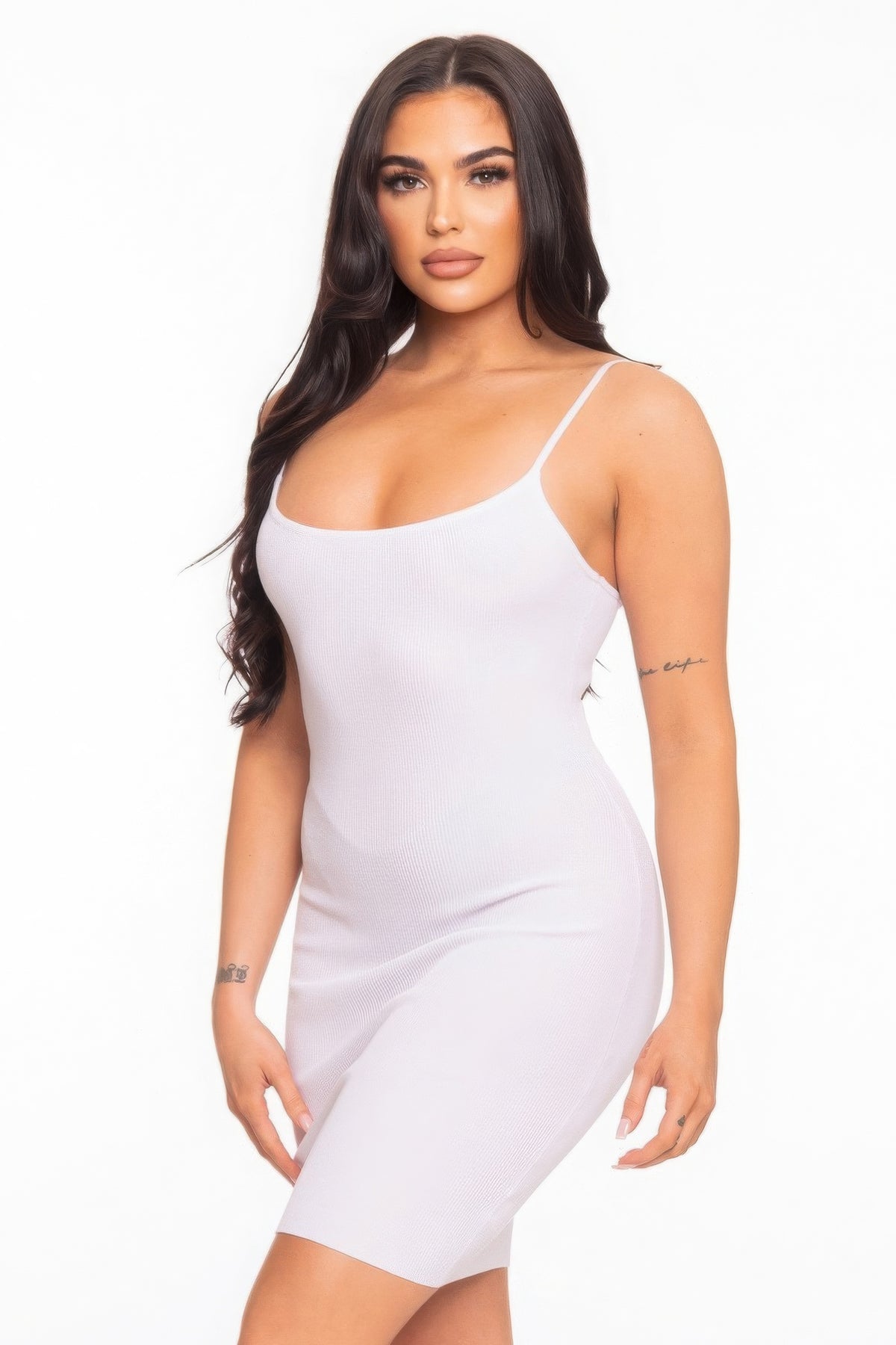 White Cami Open Back Mini Dress