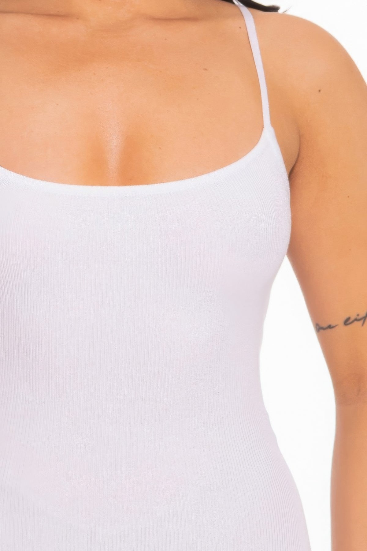 White Cami Open Back Mini Dress