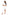 White Mock neck back cape dress