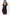 Front Lace Up Ruched Mini Dress - Black