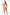 Brown Combo One Shoulder Dress With High Slit