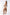 Brown Combo One Shoulder Dress With High Slit