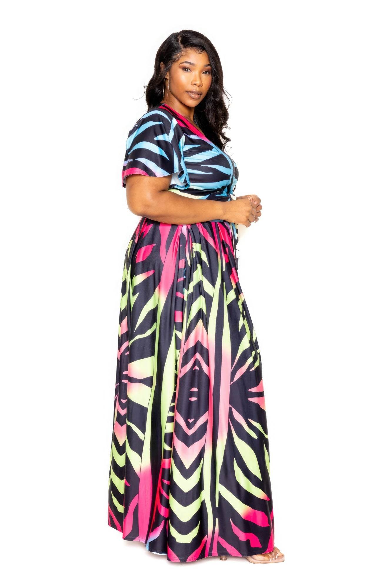 Ombre Animal Maxi Skirt & Top Set - DaTrendStore.Com