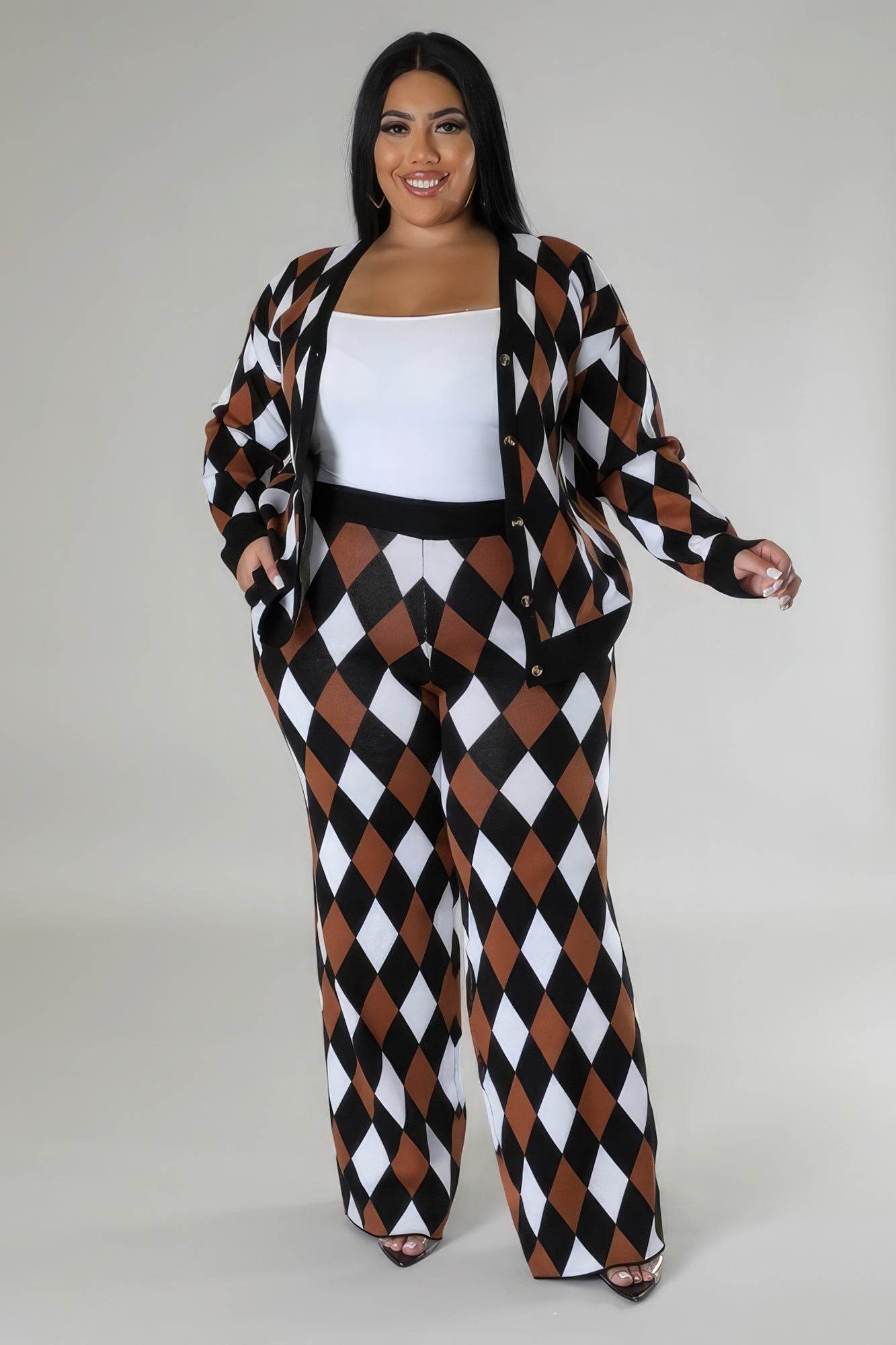 Long Sleeves Stretch Pant Set - DaTrendStore.Com