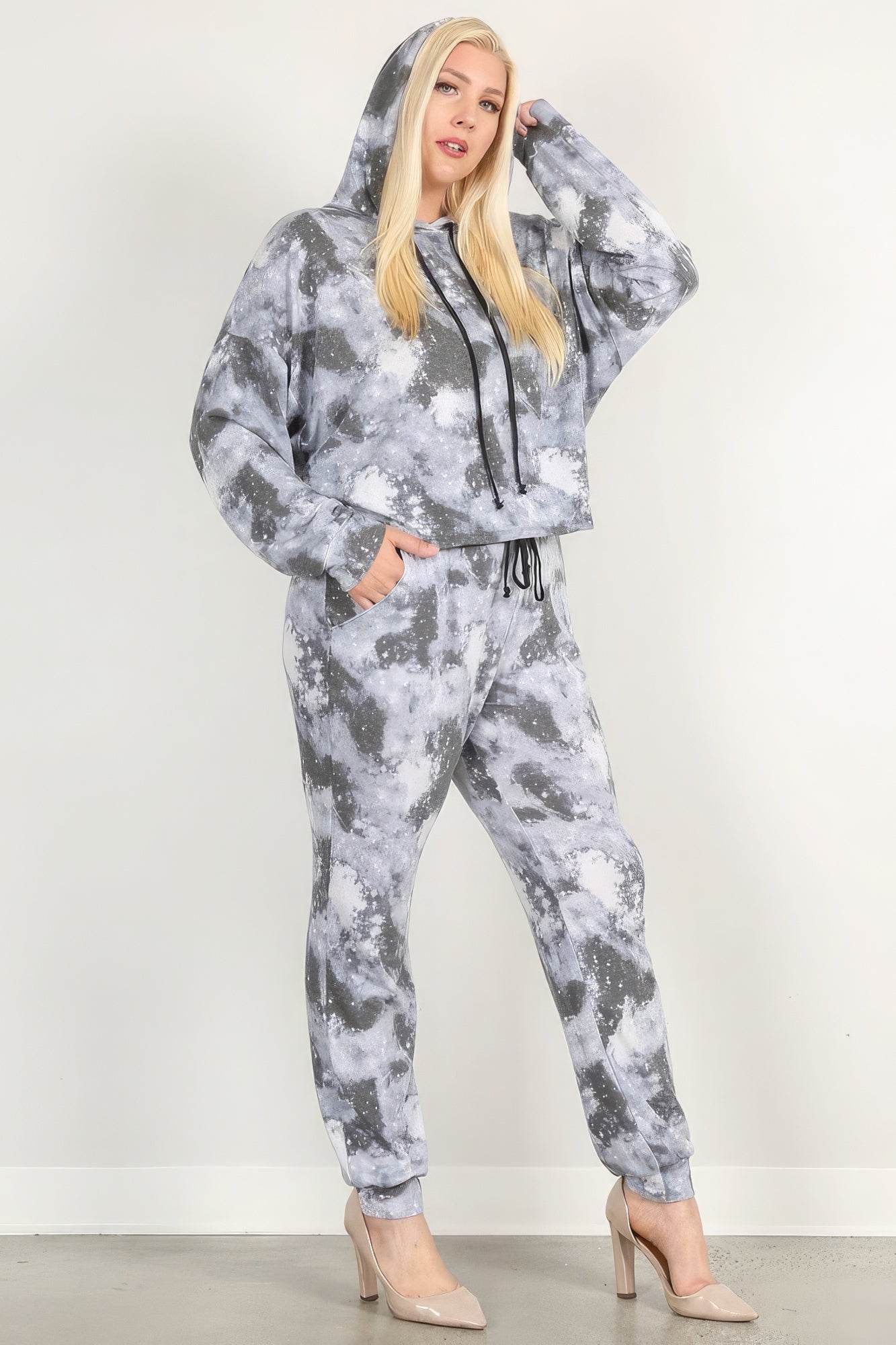 Tie Dye Print Pullover Hoodie And Sweatpants - DaTrendStore.Com