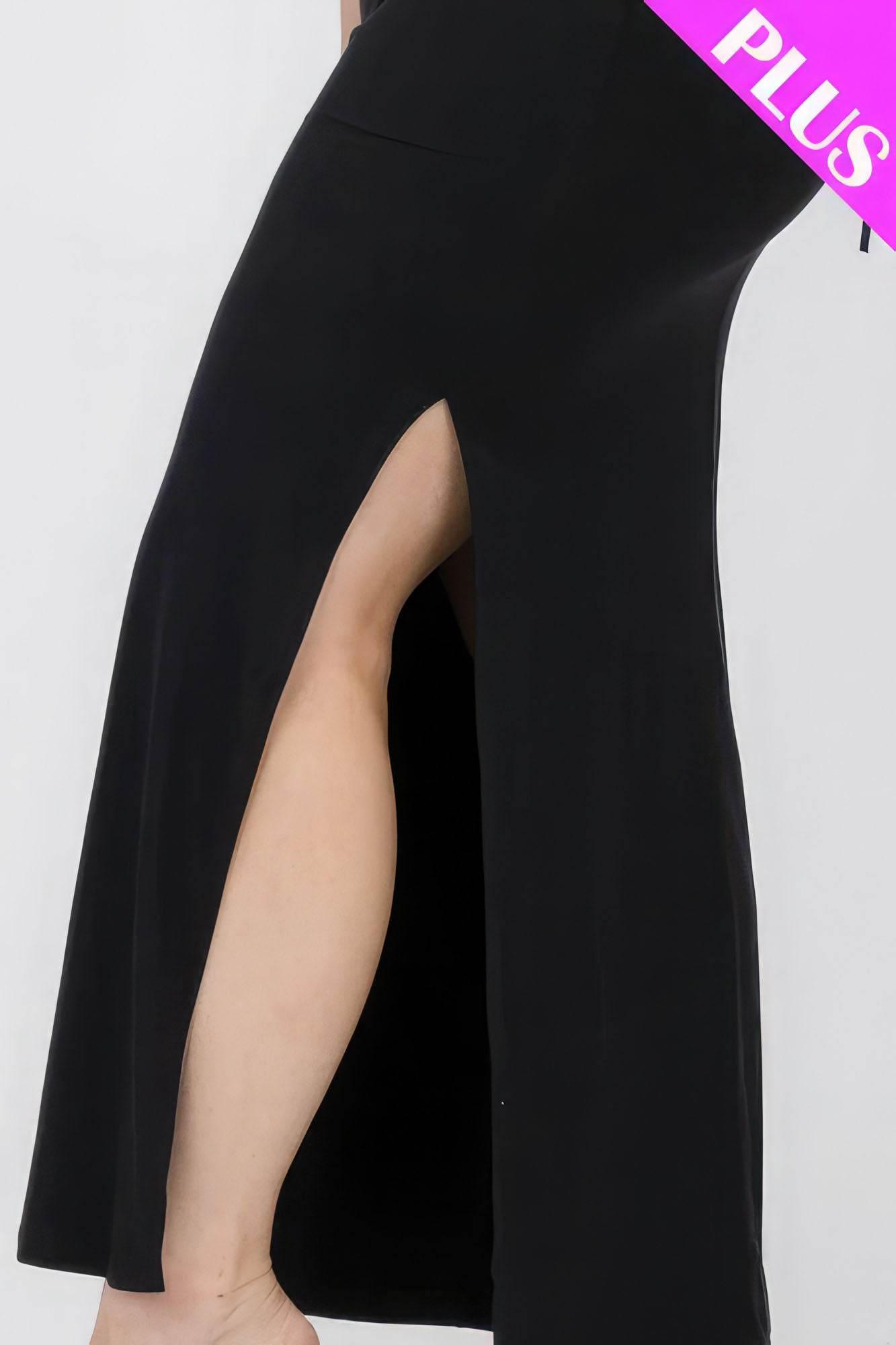 Plus Size Crisscross Back Split Thigh Maxi Dress - DaTrendStore.Com