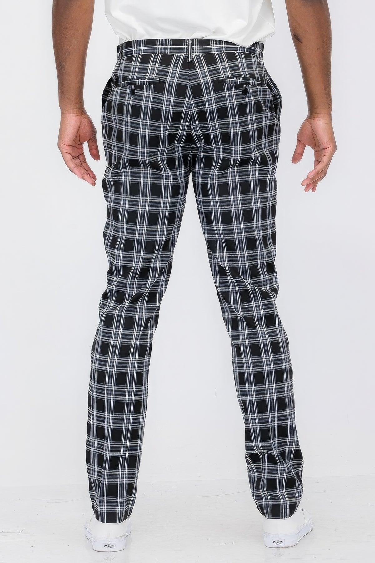 Plaid Trouser Pants in Black
