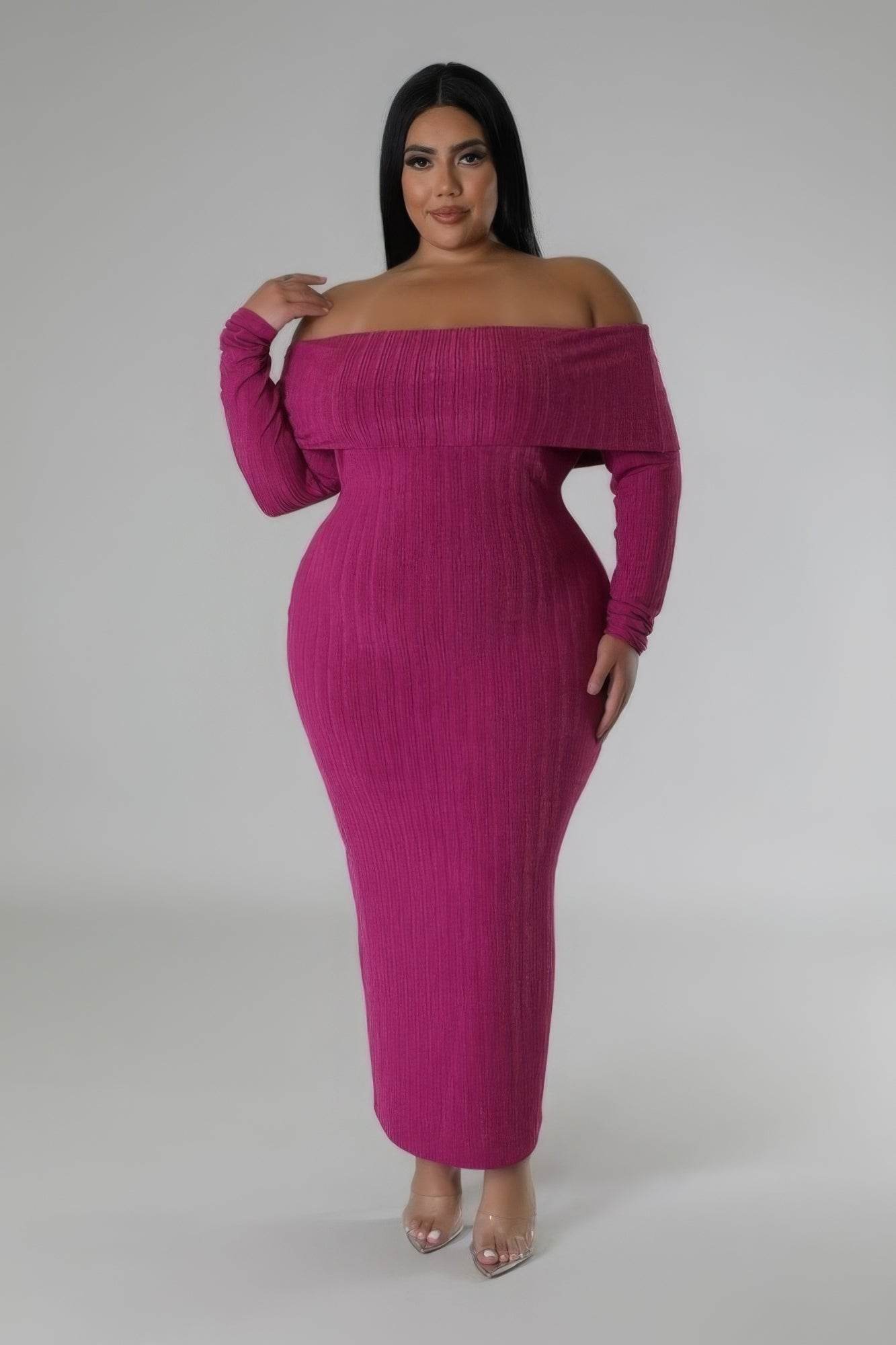 Off Shoulders Stretch Dress - DaTrendStore.Com