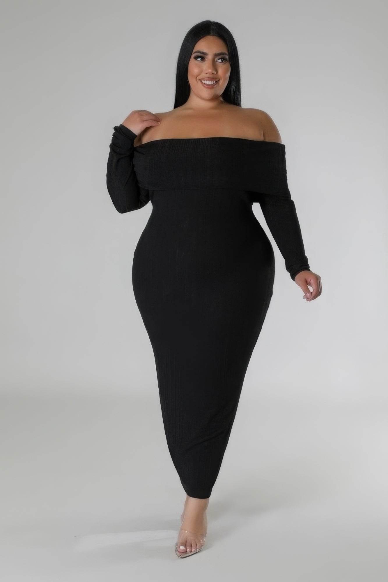Off Shoulders Stretch Dress - DaTrendStore.Com