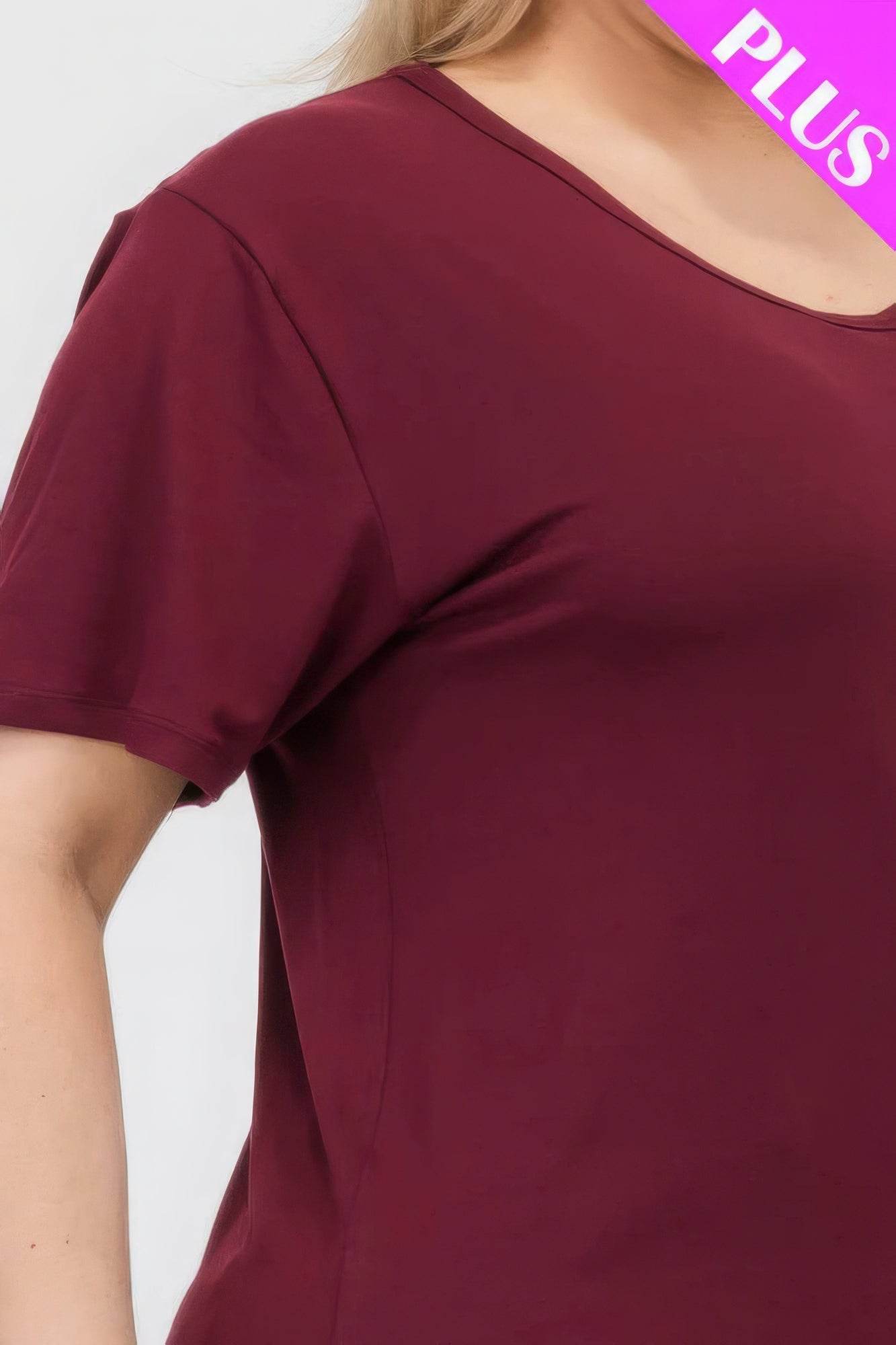 Plus Size Basic Short Sleeve T-shirt - DaTrendStore.Com