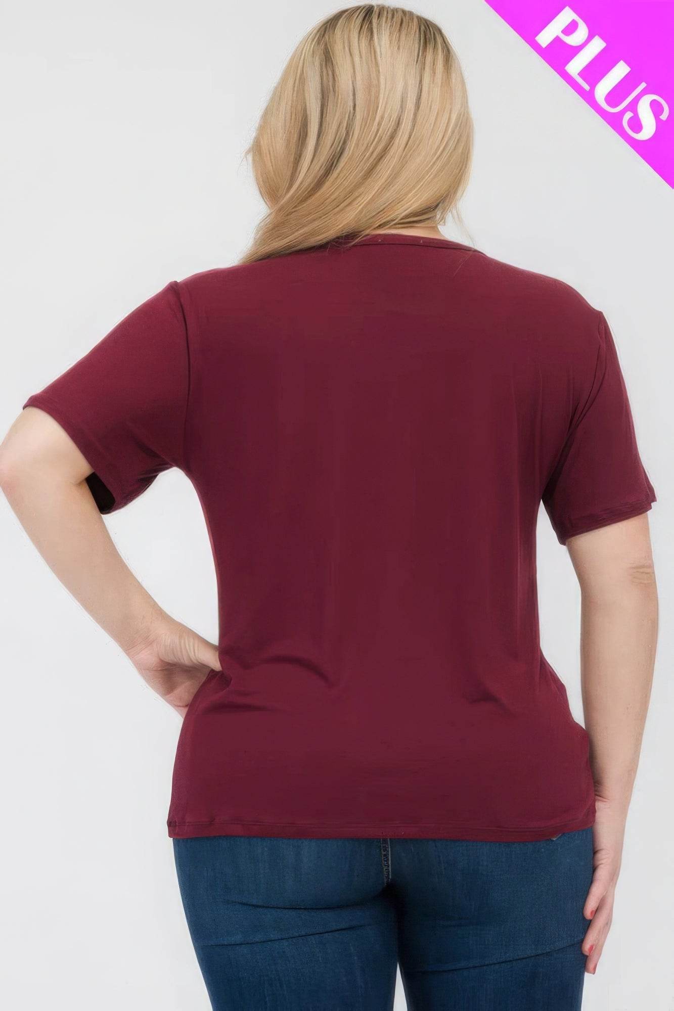 Plus Size Basic Short Sleeve T-shirt - DaTrendStore.Com