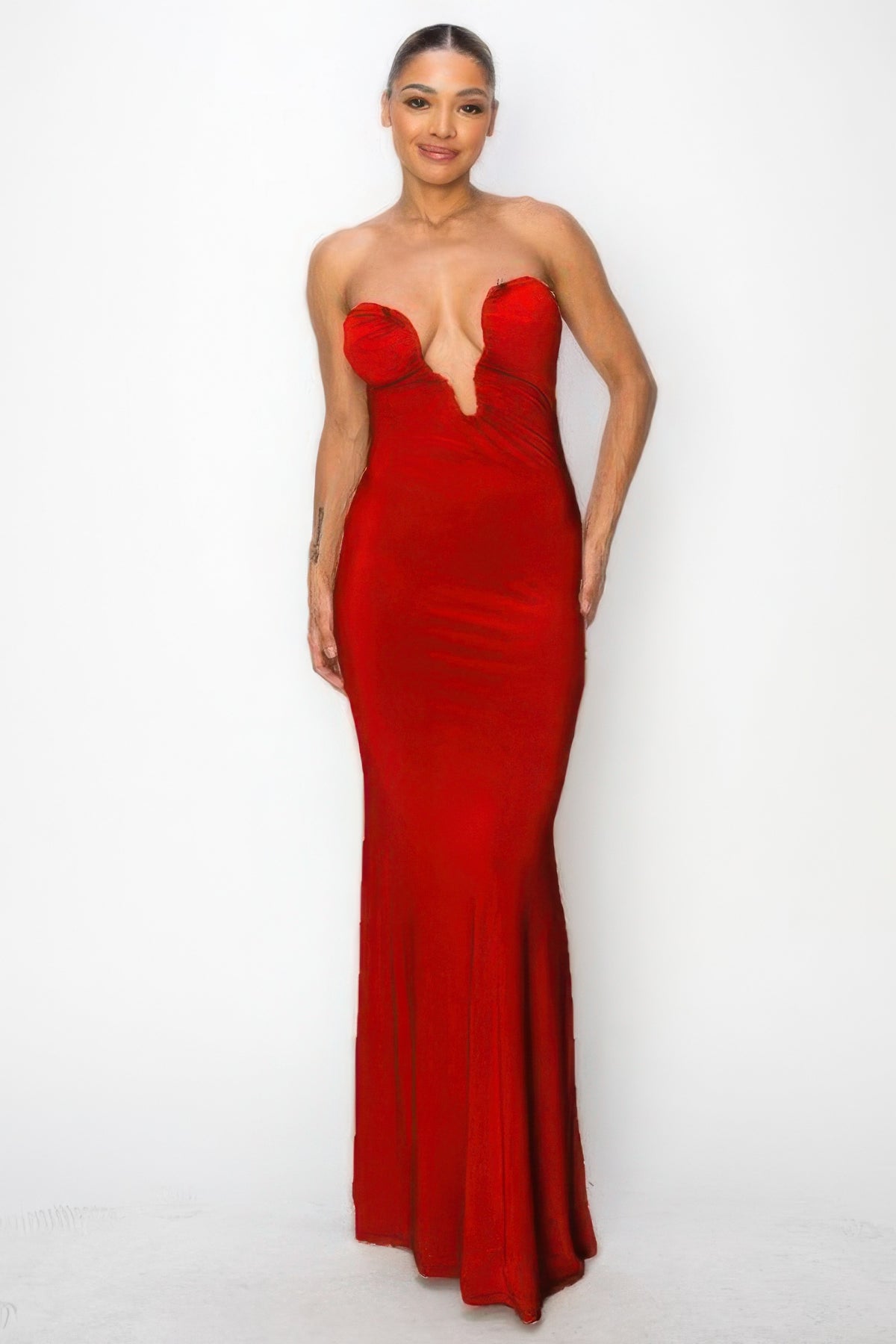 Glitter Ity Tube Maxi Dress - Red