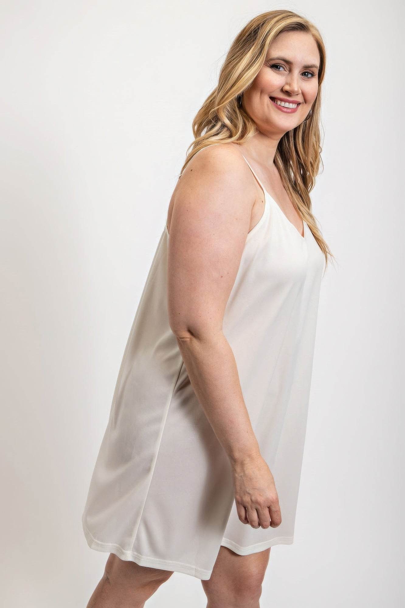 V-neck slip dress with adjustable straps - DaTrendStore.Com